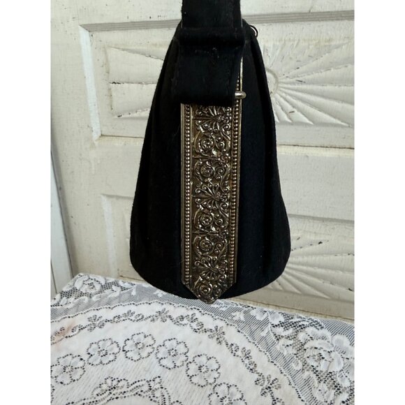 Vintage 60's Victorian Revival Evening Purse Ornate Repousse Frame - Picture 11 of 16